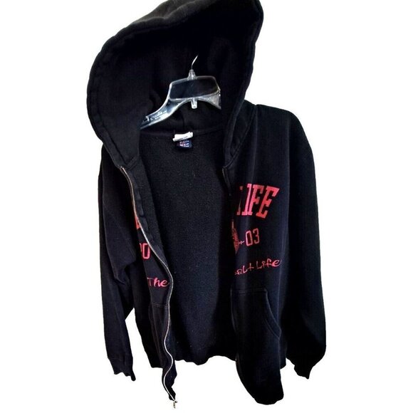 Salt Life Men's M Full Zip Black Hoodie NO DRAWSTRING - Picture 4 of 7